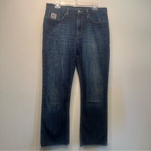 Cinch Men's Slim Fit Silver Label Dark Stone Jeans MB98034007 32x29 Frayed Hem